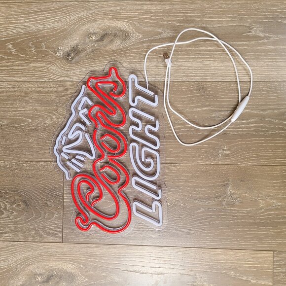 Coors Light Sign - Light Up Faux Neon Coors Light Beer Sign - Picture 4 of 10